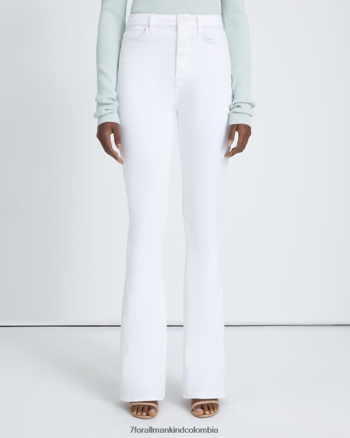 vestir 7 for All Mankind Botas ajustadas de talle muy alto sin filtro en blanco limpio JBNRD185