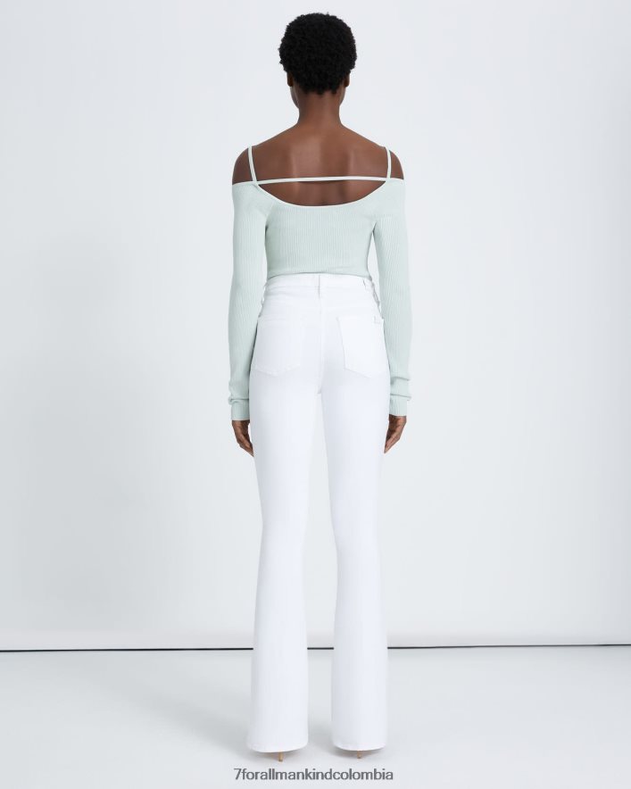 vestir 7 for All Mankind Botas ajustadas de talle muy alto sin filtro en blanco limpio JBNRD185