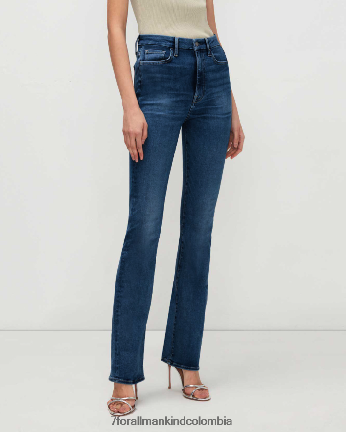 vestir 7 for All Mankind Botas ajustadas de tiro muy alto en azul Sophie sin filtro JBNRD73