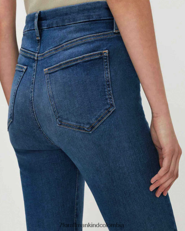 vestir 7 for All Mankind Botas ajustadas de tiro muy alto en azul Sophie sin filtro JBNRD73