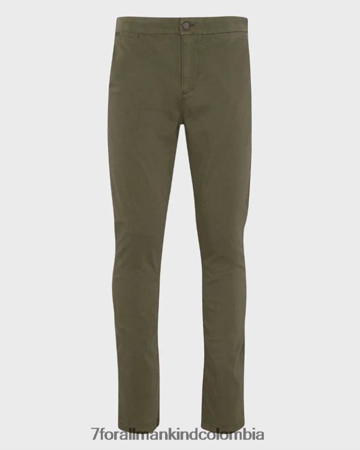vestir 7 for All Mankind Chinos tapered, entallados y de satén de alto rendimiento de lujo en color oliva JBNRD627