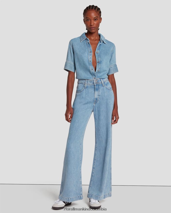 vestir 7 for All Mankind Dojo moderno de mezclilla lustre sin medida en azul volcán JBNRD135