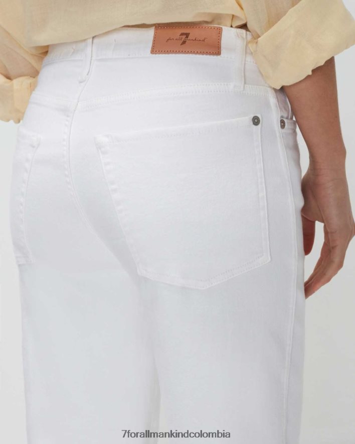 vestir 7 for All Mankind Falda corta recta de talle alto vintage de lujo con dobladillo destruido en soleil JBNRD186