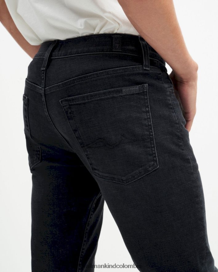 vestir 7 for All Mankind Garabato delgado en negro piñón JBNRD571