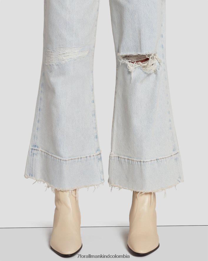 vestir 7 for All Mankind Jo corto de tiro muy alto en azul lluvioso JBNRD26
