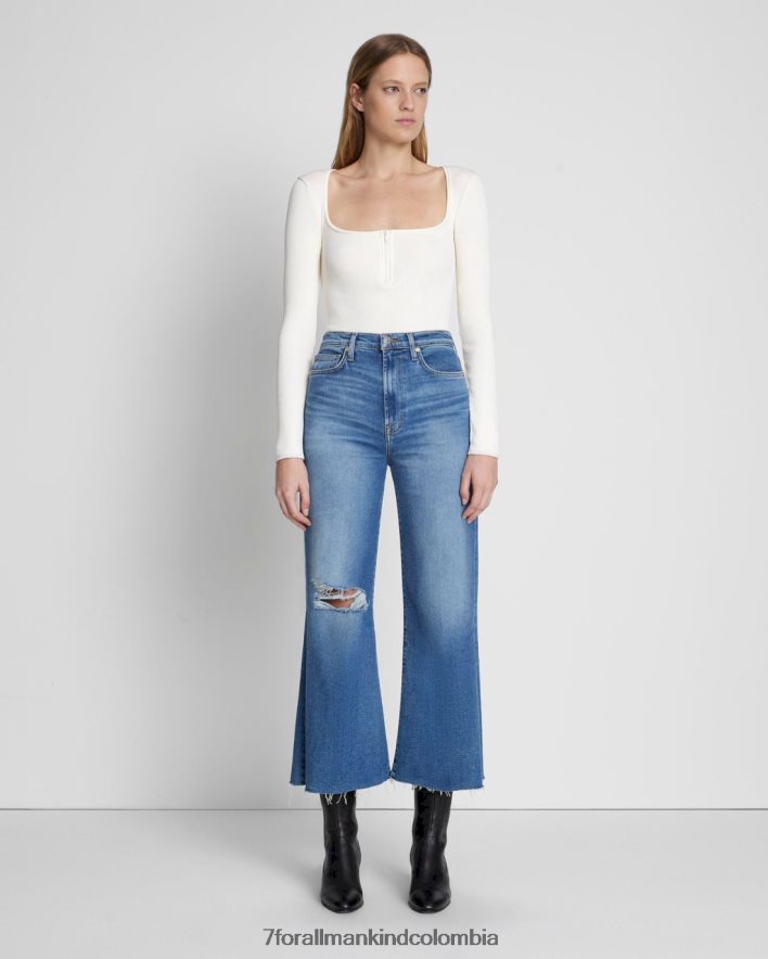 vestir 7 for All Mankind Jo recortada de talle ultra alto vintage de lujo en Lyme JBNRD125