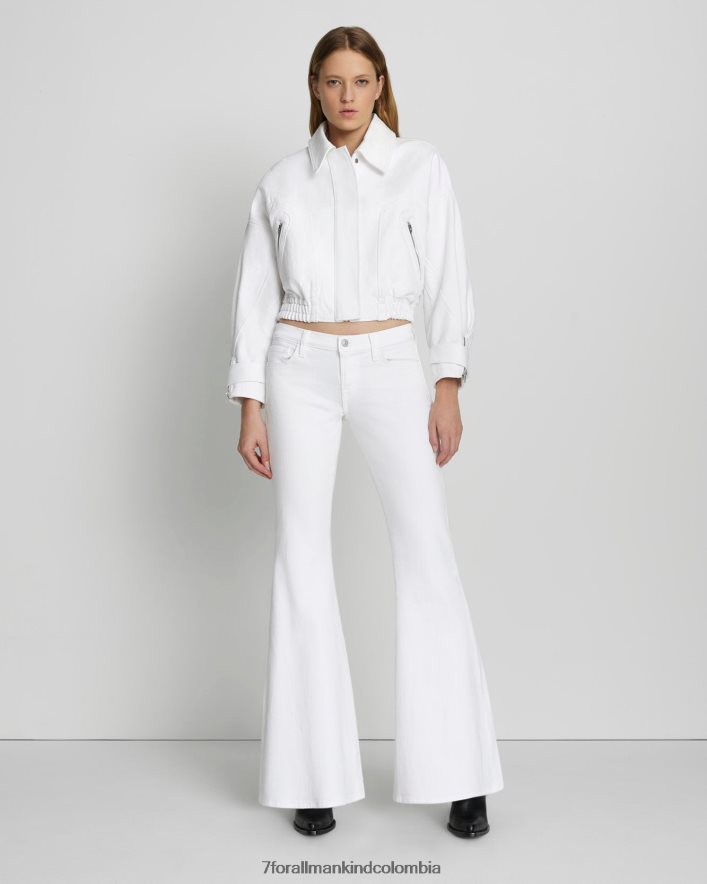 vestir 7 for All Mankind Pantalón acampanado de talle bajo en blanco brillante JBNRD206