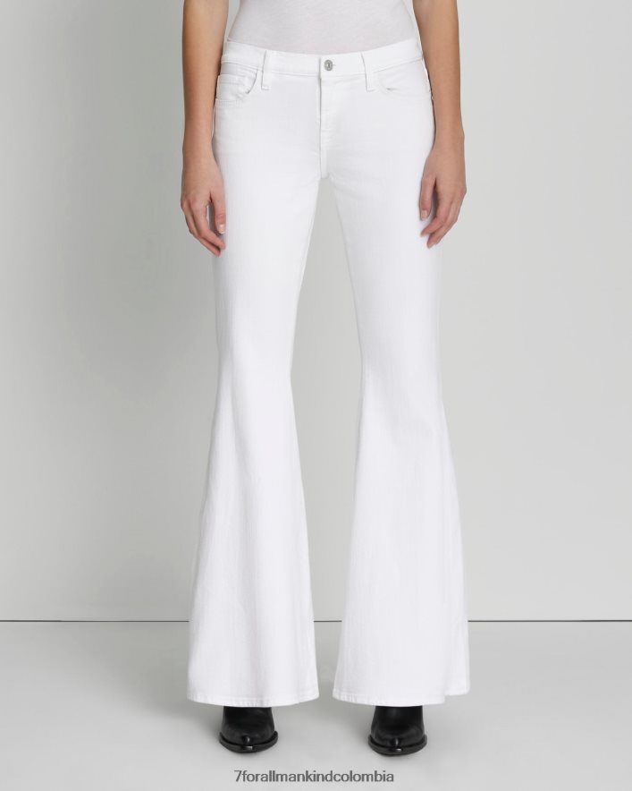 vestir 7 for All Mankind Pantalón acampanado de talle bajo en blanco brillante JBNRD206