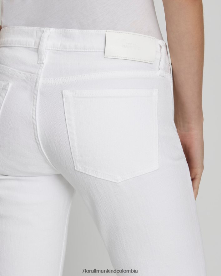 vestir 7 for All Mankind Pantalón acampanado de talle bajo en blanco brillante JBNRD206