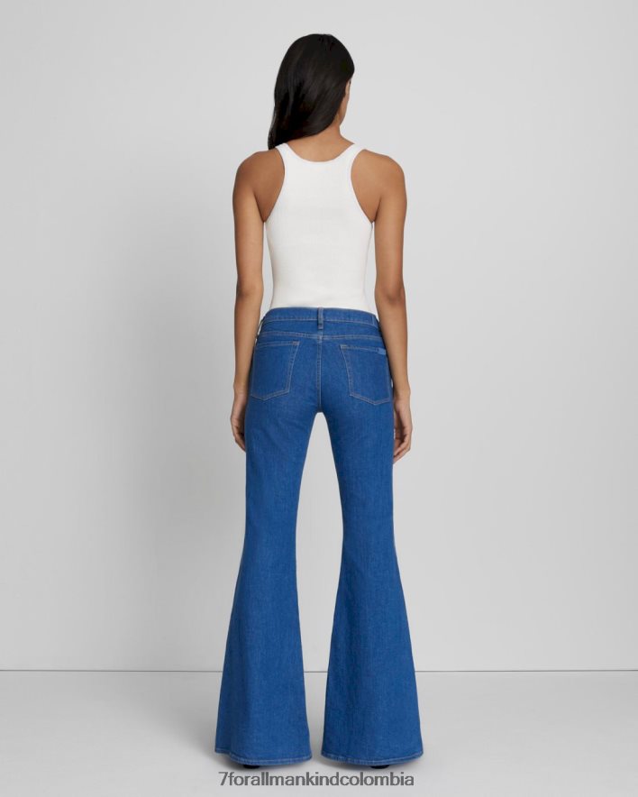 vestir 7 for All Mankind Pantalón acampanado de tiro bajo sin filtro en color aguamarina JBNRD236