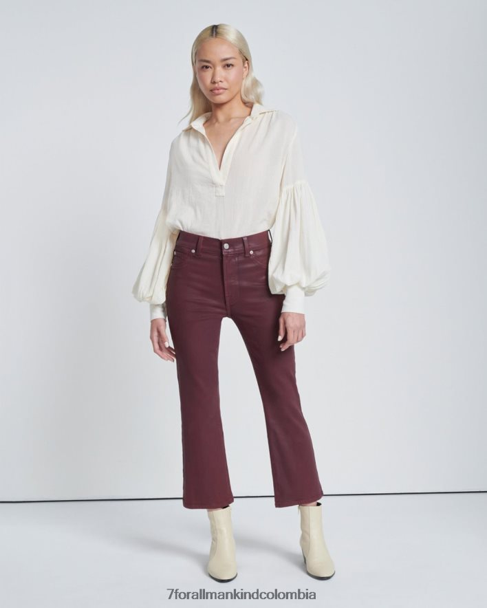 vestir 7 for All Mankind Pantalón ajustado de talle alto en color óxido rubí revestido JBNRD303