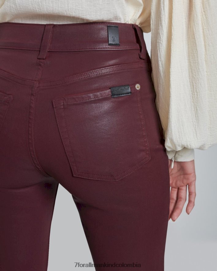 vestir 7 for All Mankind Pantalón ajustado de talle alto en color óxido rubí revestido JBNRD303