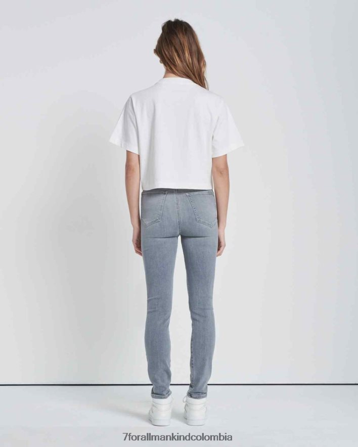 vestir 7 for All Mankind Pantalón ajustado de tiro muy alto sin filtro en Silver Moon JBNRD205