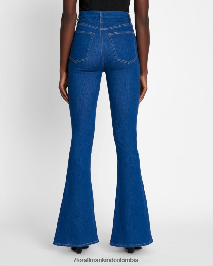 vestir 7 for All Mankind Pantalón de campana ajustado en color aguamarina de talle muy alto sin filtro JBNRD226