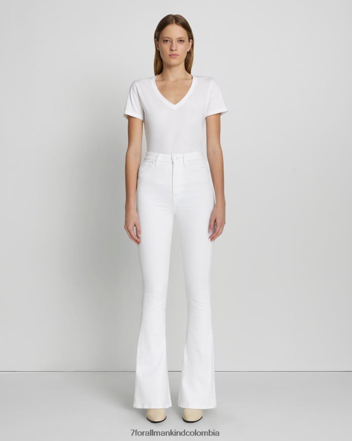 vestir 7 for All Mankind Pantalón de campana ajustado y de talle muy alto sin filtro en blanco limpio JBNRD193