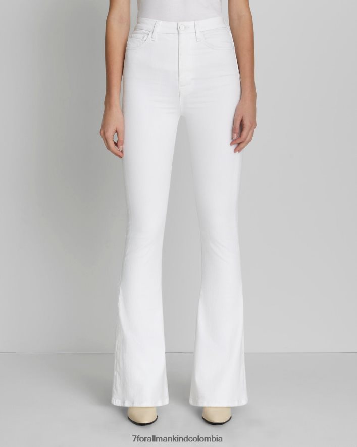 vestir 7 for All Mankind Pantalón de campana ajustado y de talle muy alto sin filtro en blanco limpio JBNRD193