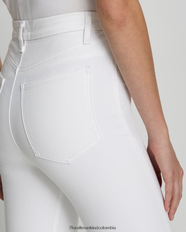 vestir 7 for All Mankind Pantalón de campana ajustado y de talle muy alto sin filtro en blanco limpio JBNRD193