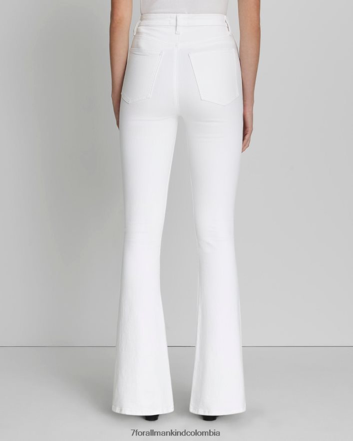 vestir 7 for All Mankind Pantalón de campana ajustado y de talle muy alto sin filtro en blanco limpio JBNRD193