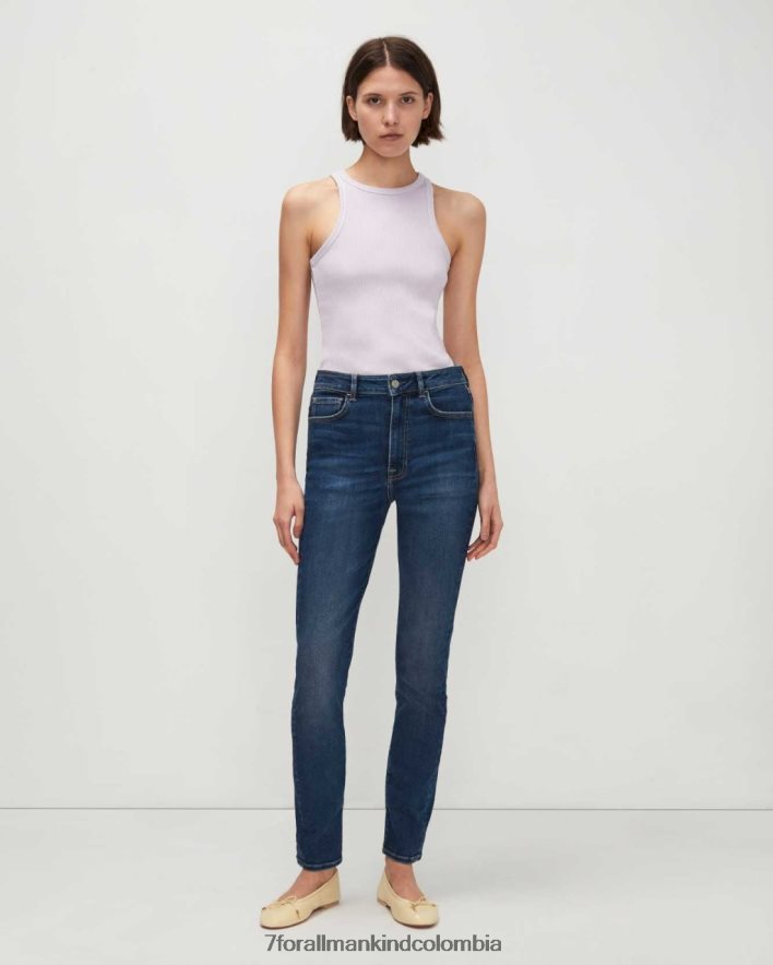 vestir 7 for All Mankind Pantalón pitillo azul Sophie de talle muy alto sin filtro JBNRD192