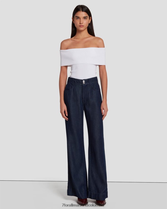 vestir 7 for All Mankind Pantalones dojo de denim lustre sin sastre con lavado oscuro JBNRD2