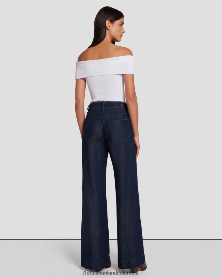 vestir 7 for All Mankind Pantalones dojo de denim lustre sin sastre con lavado oscuro JBNRD2