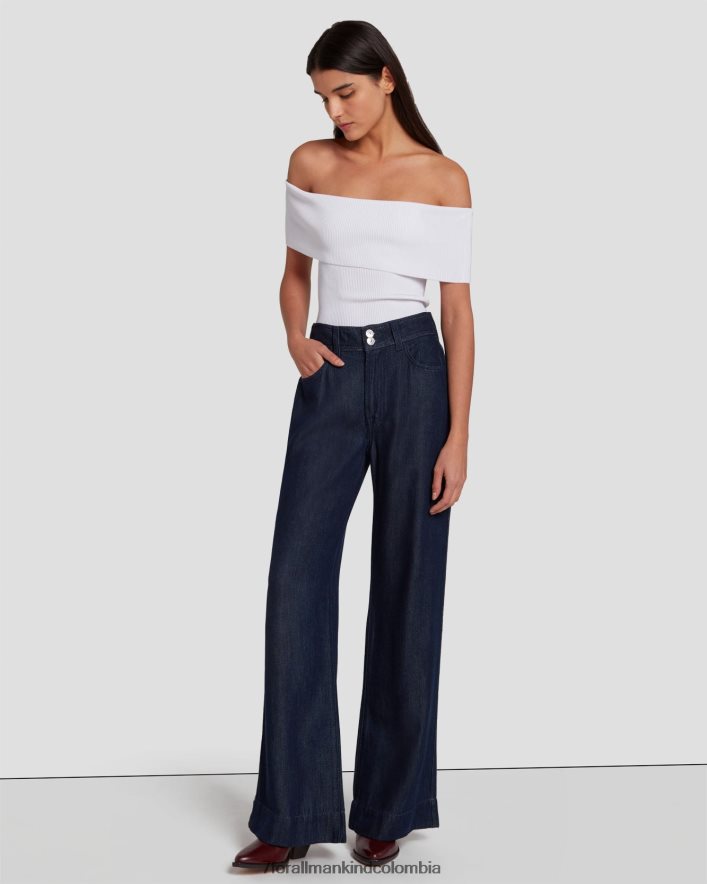 vestir 7 for All Mankind Pantalones dojo de denim lustre sin sastre con lavado oscuro JBNRD2