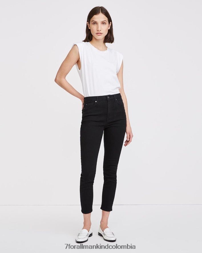 vestir 7 for All Mankind Pantalones pitillo negros de talle alto de b(air) JBNRD122