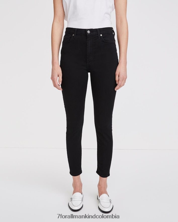 vestir 7 for All Mankind Pantalones pitillo negros de talle alto de b(air) JBNRD122