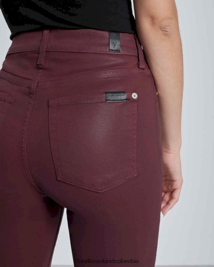 vestir 7 for All Mankind Skinny tobilleros de talle alto en color óxido de rubí revestido JBNRD271