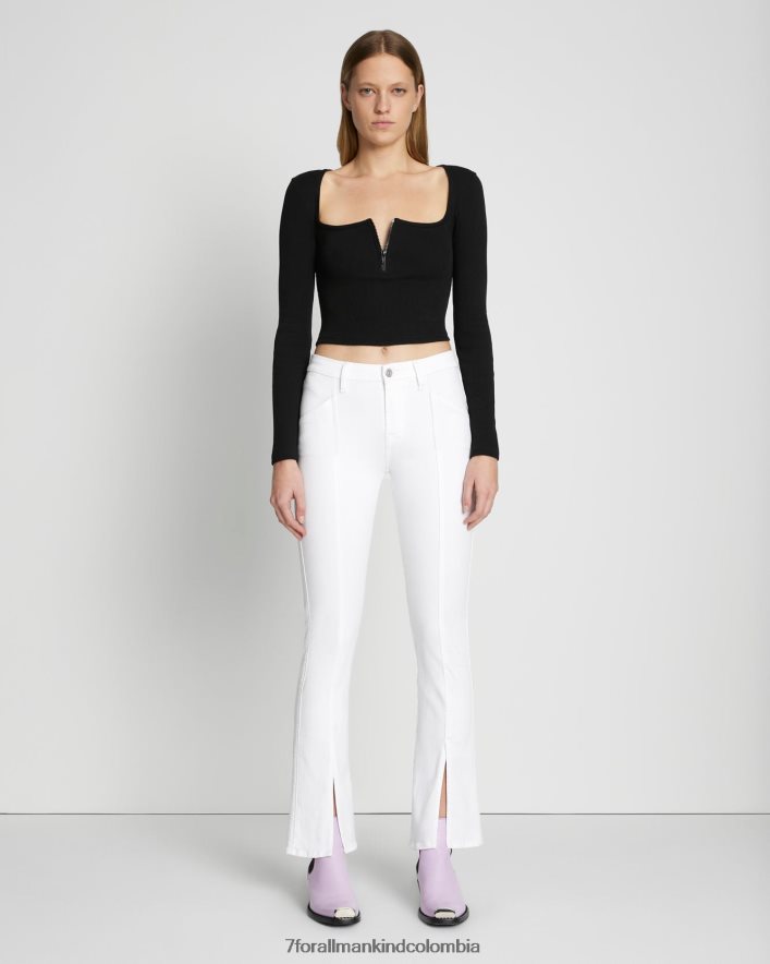 vestir 7 for All Mankind Slim Illusion Kimmie recto en blanco JBNRD114