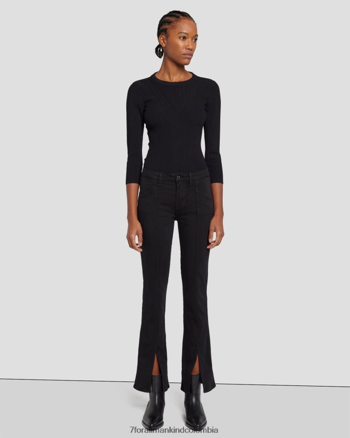 vestir 7 for All Mankind Slim Illusion Kimmie recto en negro JBNRD118