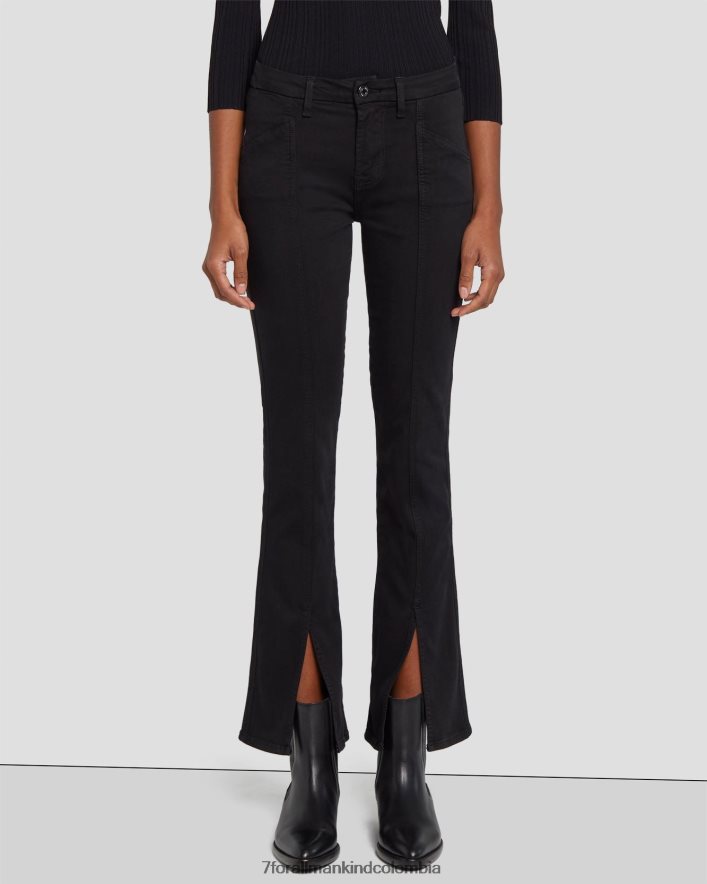 vestir 7 for All Mankind Slim Illusion Kimmie recto en negro JBNRD118