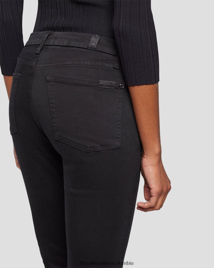 vestir 7 for All Mankind Slim Illusion Kimmie recto en negro JBNRD118