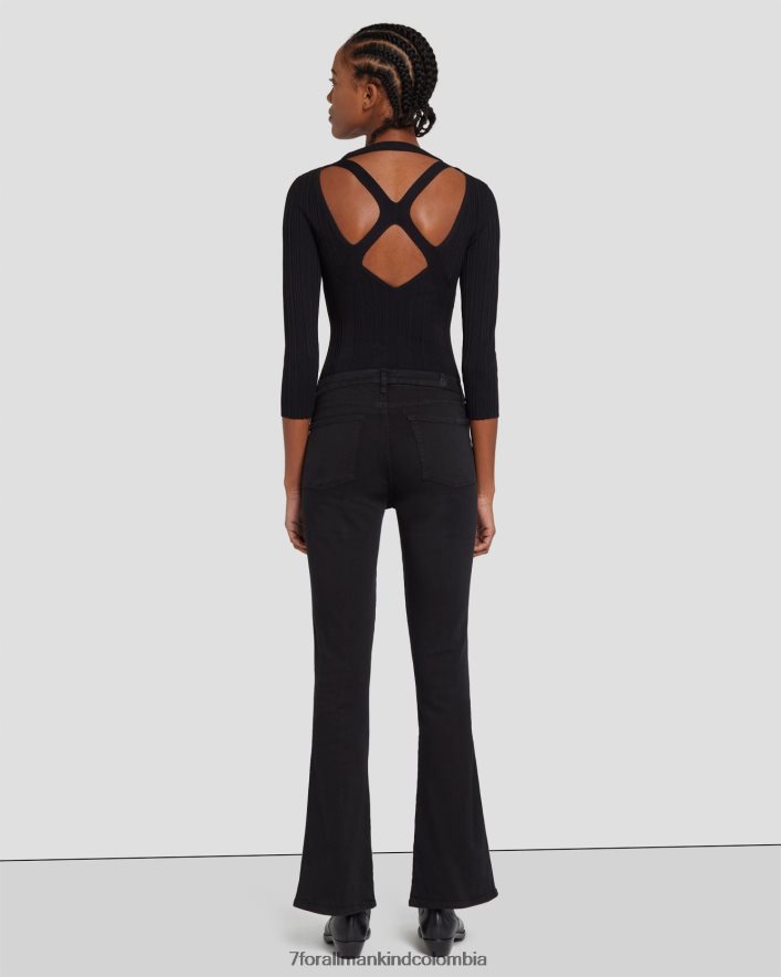vestir 7 for All Mankind Slim Illusion Kimmie recto en negro JBNRD118