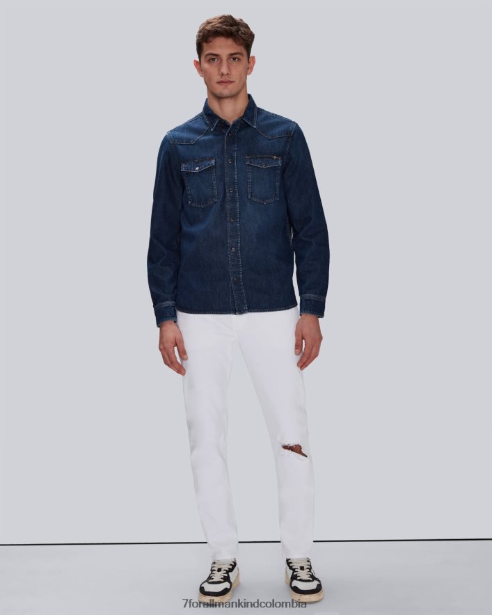 vestir 7 for All Mankind Tapered entallado blanco Stretchtek de Earthkind JBNRD589
