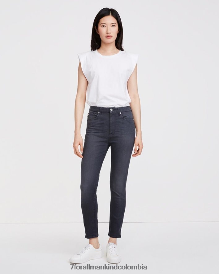 vestir 7 for All Mankind Vaqueros ajustados con talle alto y tobillo en gris noche de b(air) JBNRD297