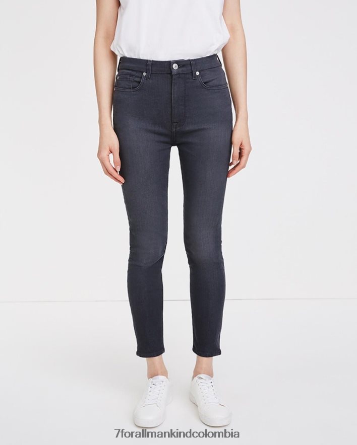 vestir 7 for All Mankind Vaqueros ajustados con talle alto y tobillo en gris noche de b(air) JBNRD297
