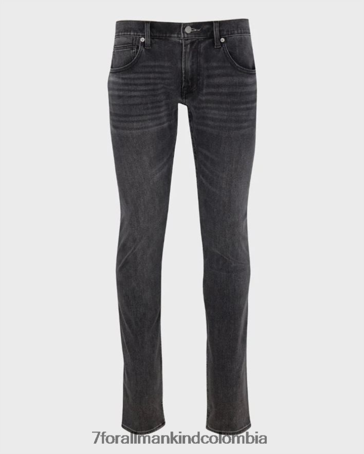 vestir 7 for All Mankind Vaqueros ajustados en negro borrego Stacked de Luxe Sport x Stretch Tek JBNRD659