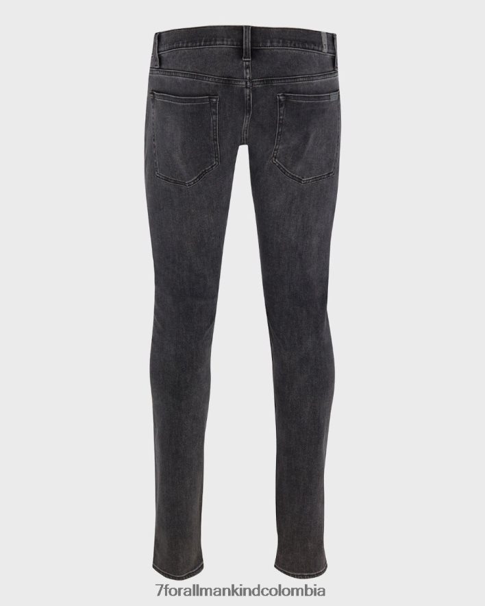 vestir 7 for All Mankind Vaqueros ajustados en negro borrego Stacked de Luxe Sport x Stretch Tek JBNRD659