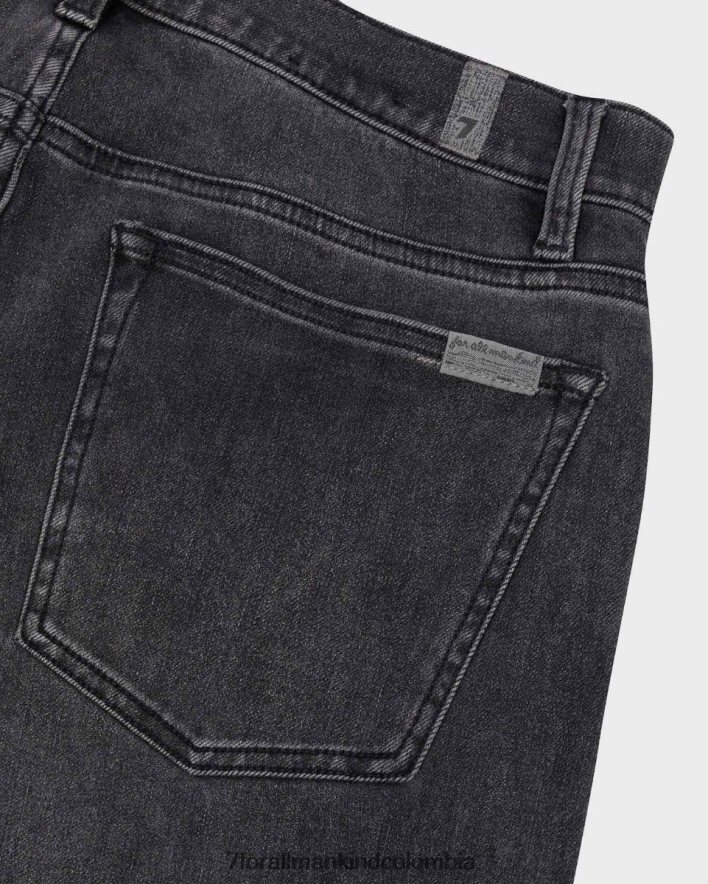 vestir 7 for All Mankind Vaqueros ajustados en negro borrego Stacked de Luxe Sport x Stretch Tek JBNRD659