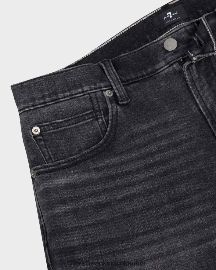 vestir 7 for All Mankind Vaqueros ajustados en negro borrego Stacked de Luxe Sport x Stretch Tek JBNRD659