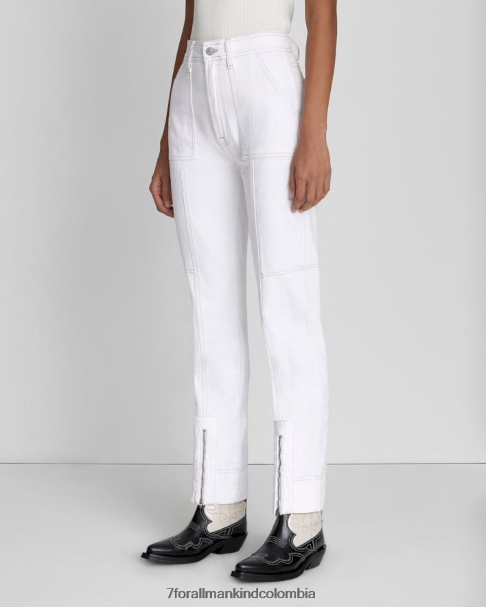 vestir 7 for All Mankind Vaqueros cargo ajustados y sencillos en blanco brillante JBNRD144