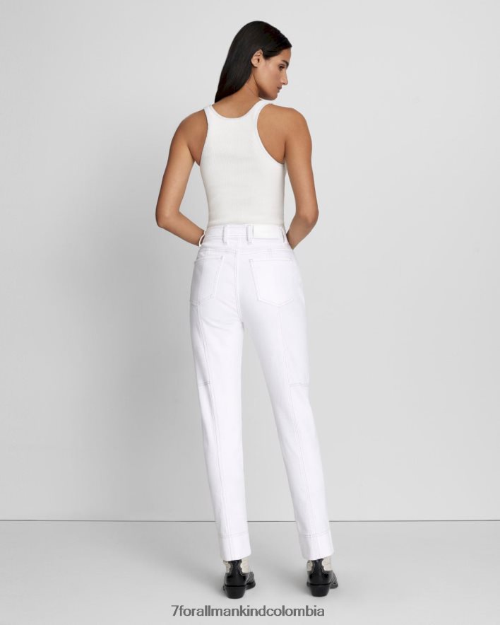 vestir 7 for All Mankind Vaqueros cargo ajustados y sencillos en blanco brillante JBNRD144