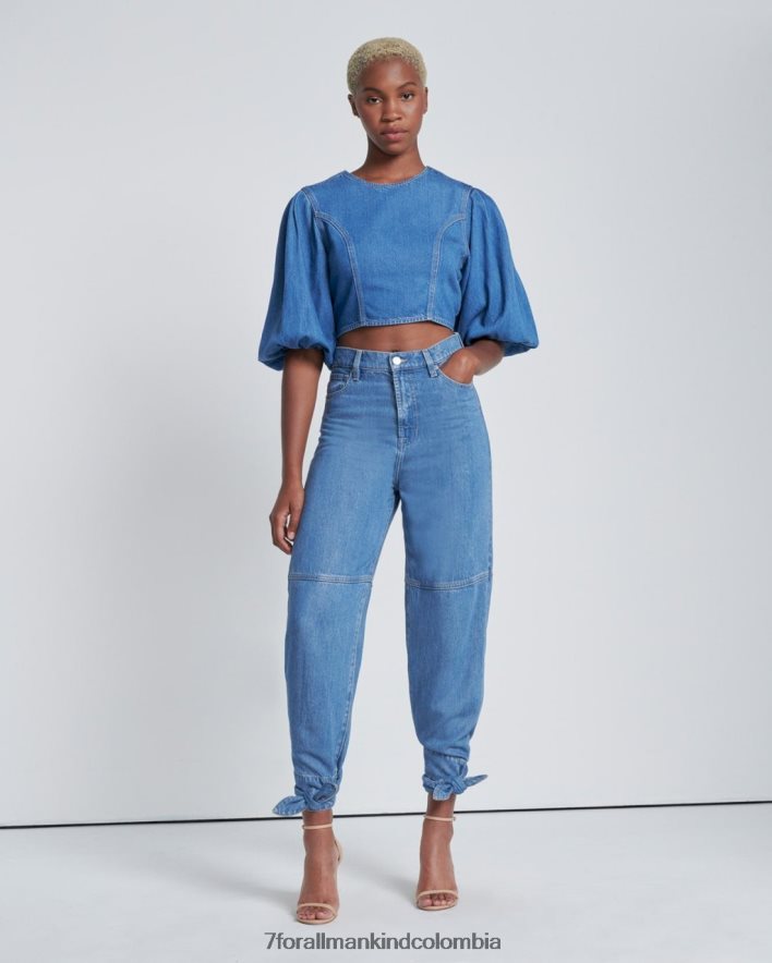 vestir 7 for All Mankind Vaqueros tapered anudados al tobillo en color tulipán JBNRD188