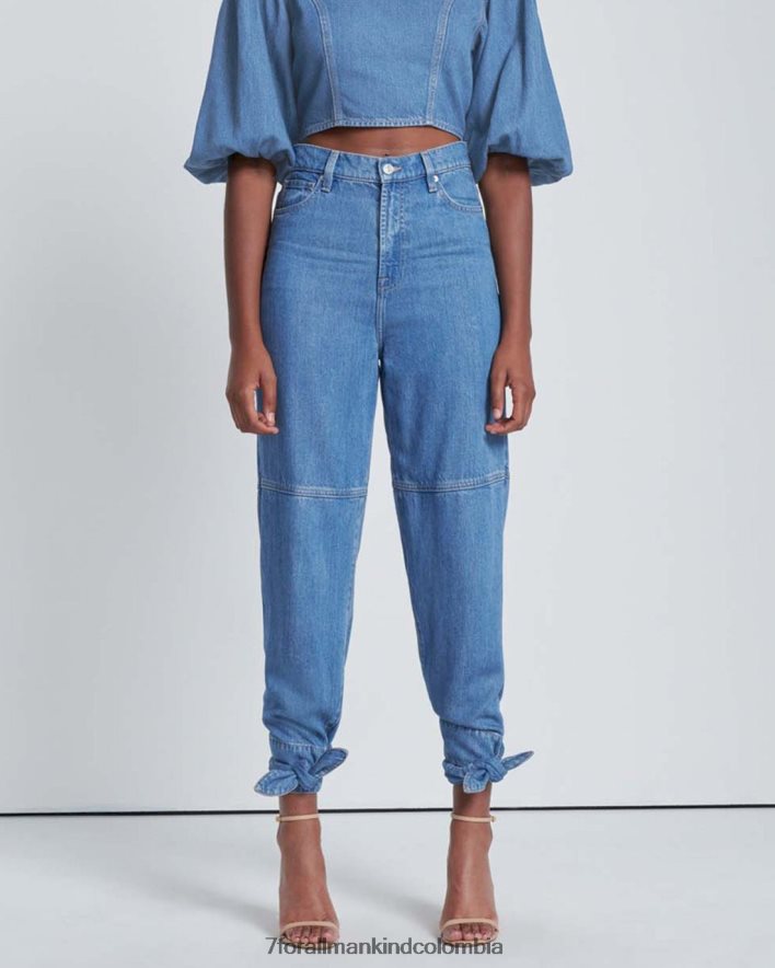 vestir 7 for All Mankind Vaqueros tapered anudados al tobillo en color tulipán JBNRD188