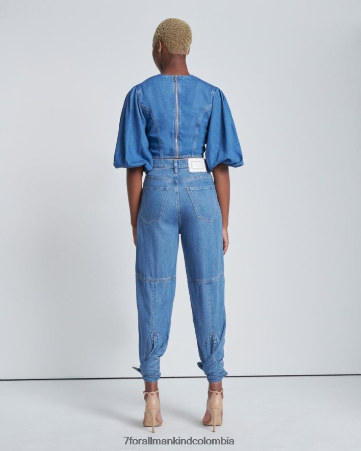 vestir 7 for All Mankind Vaqueros tapered anudados al tobillo en color tulipán JBNRD188