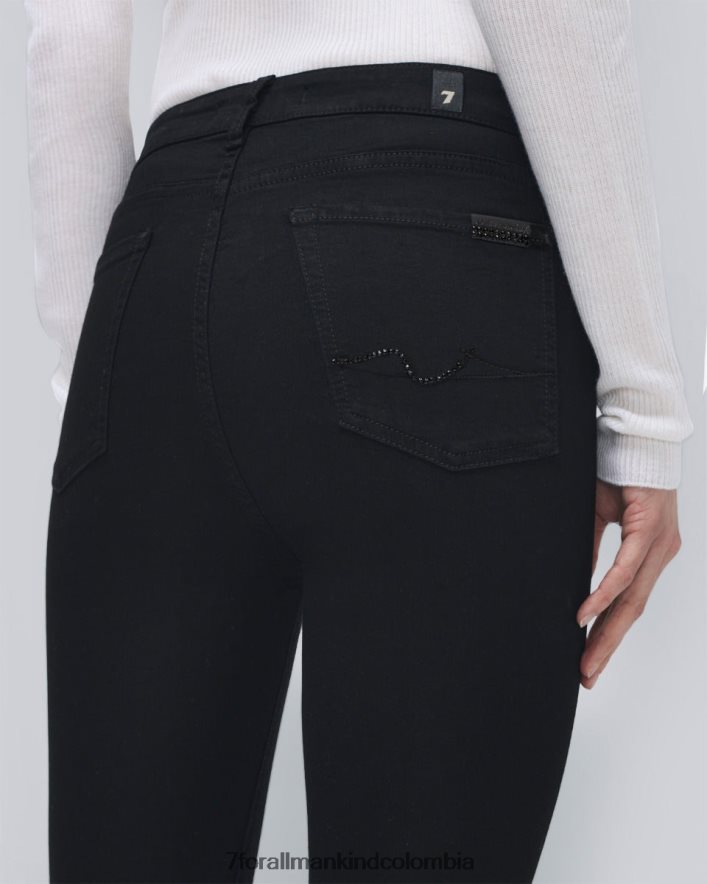 vestir 7 for All Mankind Vaqueros tobilleros en negro lavado Aubrey de b(air) JBNRD305