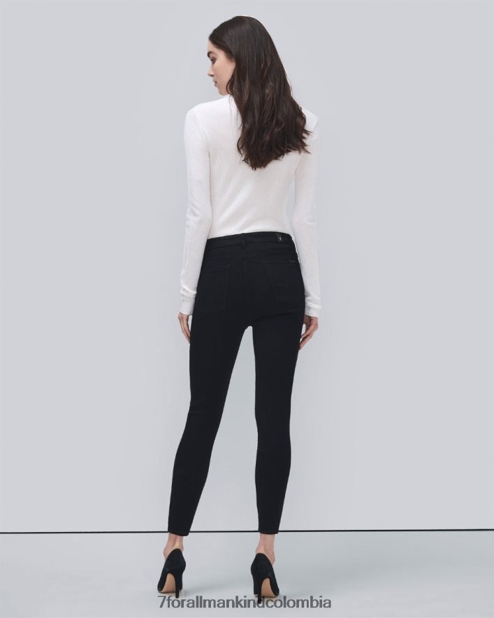 vestir 7 for All Mankind Vaqueros tobilleros en negro lavado Aubrey de b(air) JBNRD305