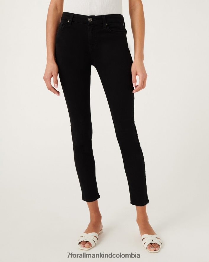 vestir 7 for All Mankind Vaqueros tobilleros negros ajustados de b(air) JBNRD113
