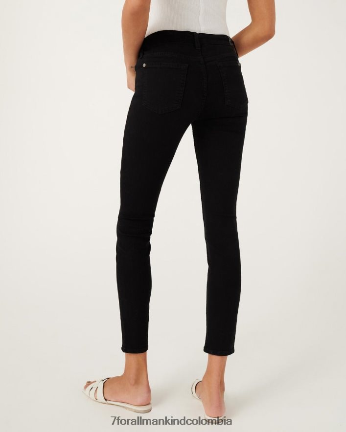 vestir 7 for All Mankind Vaqueros tobilleros negros ajustados de b(air) JBNRD113